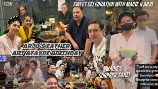 ARJO'S FATHER ART ATAYDE BIRTHDAY CELEB WITH MAINE ❤️ PARE PALA ANG GUSTO ITAWAG NI MAINE KAY ART