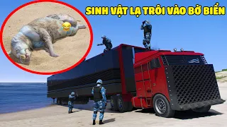 GTA 5 CONTAINER BỌC THÉP Vận Chuyển Sinh Vật Lạ Trôi Dạt Vào Bãi Biển Đi Đến Khu Quân Đội Nghiên Cứu