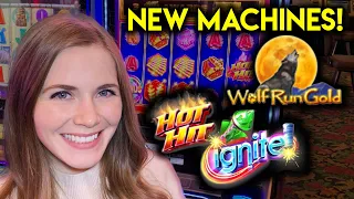 First Time Trying Wolf Run Gold And Hot Hit Ignite Slot Machines! Great Feature Win!