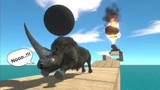 Run Away From Cannonball + Three Fireball - Animal Revolt Battle Simulator