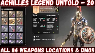 Best mytho-weapons, All 84 weapons and their locations, achilles legend untold gameplay