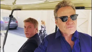 William Zabka & Martin Kove inside Golf Cart