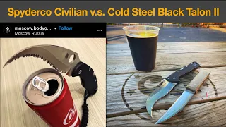 Battle Blades: Spyderco Civilian v.s. Cold Steel Black Talon II￼