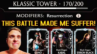 MK Mobile. Fatal Klassic Tower Battle 170 Caused Me PAIN! Resurrecting Black Dragon Team...