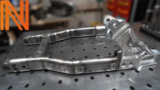 Non-gas 100V welding machine swing arm making