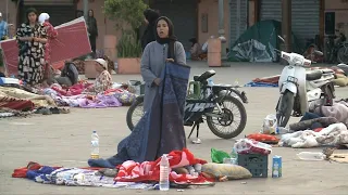 Moroccans sleep in Marrakesh square fourth day after earthquake | AFP