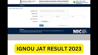 NTA IGNOU JAT Final Result Declared || ignou junior assistant result 2023