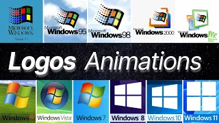 Logo Animations of All Microsoft WINDOWS (1985-2021) #history #windows