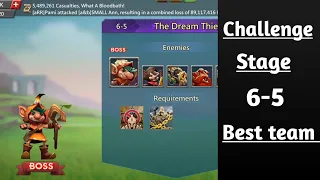 Lords mobile Challange stage 6-5|The dream thief Challenge stage 6-5 best f2p team