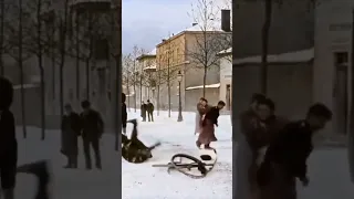 Snowball fight from 1897. Lyon, France