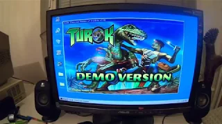 Turok: Dinosaur Hunter demo on Pentium 90 Mhz PC (3dfx Voodoo, Glide)