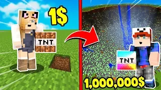 MINECRAFT - TNT ZA 1$ VS TNT ZA 1,000,000$ | Vito i Bella