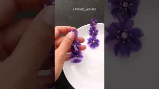 вышивка серьги цветы из бисера и пайеток своими руками