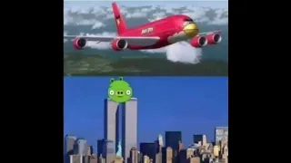 Avión de Angry Birds VS Las torres gemelas Meme