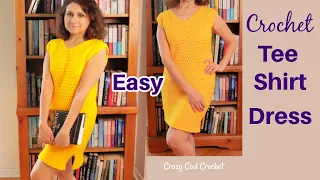 Crochet Tee Shirt Dress - EASY Crochet Dress