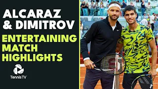 Carlos Alcaraz vs Grigor Dimitrov Entertaining Match Highlights | Madrid 2023