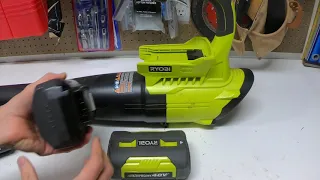 HOW TO PUT A RYOBI 40V BATTERY ON AND HOW TO REMOVE IT FOR BLOWER, WEED EATER, HEDGE TRIMMER ETC