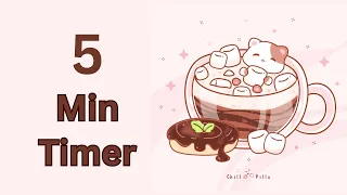 5 Mins - Study or play time for kids Cat Coffee with Marshmallow #timer #5min