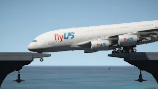 Huge Airplane 'a380' Awesome Landing in the Middle of Carrier Ships | GTA 5