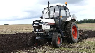 Case 1494 Hydra-Shift in the field ploughing w/ 3-furrow plough | DK Agriculture