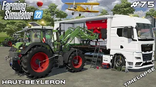 Spreading SOLID FERTILIZER and SLURRY | Animals on Haut-Beyleron | Farming Simulator 22 | Episode 75