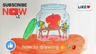 How to Drawing Ant and Apple 🐜🍎 | tutorial hand drawing color pencil | 2 Sister drawing Academy