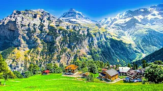 Gimmelwald is a heavenly Swiss village in the Lauterbrunnen Valley 🇨🇭 Switzerland 4K