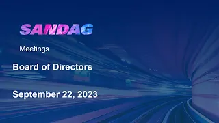 SANDAG Board of Directors - September 22, 2023