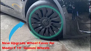 New Upgrade Wheel Cover for Tesla Model Y 19'' Gemini Wheels