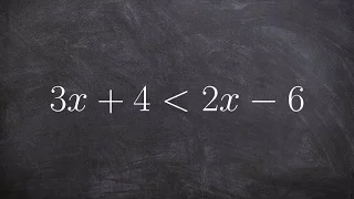 Solving and graphing a one variable inequality with variable on both sides