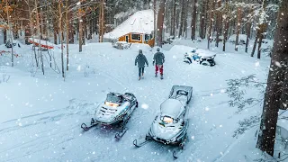 Rural Winter Life | Off Grid Cabin Overnight Trek ❄️