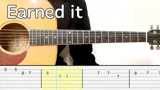 the weeknd - earned it (guitar tutorial tab)