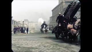 Paris Firefighters 1890's - restored in 4K