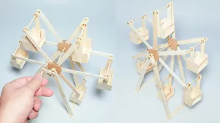 How to make a popsicle stick ferris wheel _ Popsicle stick crafts