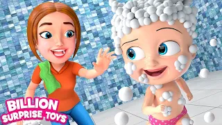 Little Johny and Little Dolly are going to take a bath! BillionSurpriseToys Learn English Songs