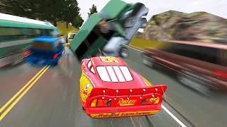 GTA 4 Crazy Rayo Lightning McQueen Car Crashes Compilation Ep. 37 | GTA IV Disney Car Mod Crashes