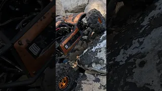Axial Capra Breaks axle on the rocks after mudding 😬 #rc #mud #shorts #trending