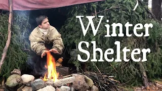 Solo Winter Camping in the 18th Century: Gear, Shelter, Fire, Clothes, and Woods ASMR