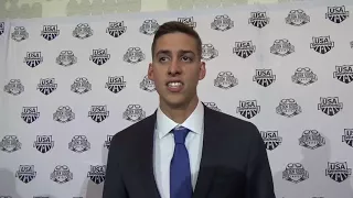 Michael Chadwick on the Golden Goggles red carpet