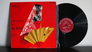 José Echaniz  ‎– Piano Music Of Manuel De Falla (1953) Westminster ‎– WL 5218