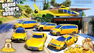 GTA 5 - Stealing Luxury Golden Mercedes Cars with Franklin! | (GTA V Real Life Cars #194)