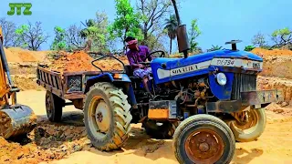 Makking Pond by Sonalika 734 Di vs Mahindra tractor Red ||heavyJcb 3dx video ||#jcb #jcb3dx #viral