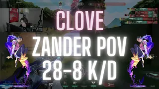 M80 Zander POV Clove on Lotus 28-8 K/D (VALORANT Pro POV)