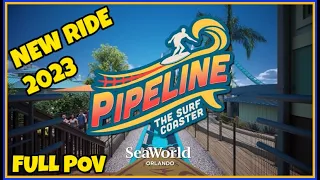 PIPELINE The Surf Coaster Full On-Ride POV Animation - SeaWorld Orlando 2023