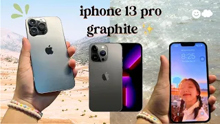  iphone 13 pro unboxing (graphite, 128gb) 🖤