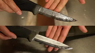 RUSTY KNIFE RESTORATION / WATER STONE / MORA KNIFE