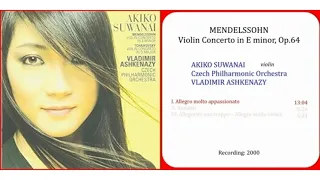 MENDELSSOHN: Violin Concerto in E minor, Op.64/Akiko Suwanai/Czech Philharmonic Orchestra/Ashkenazy