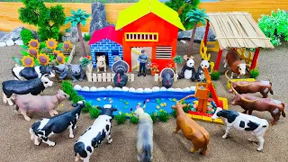 Top creative diy miniature Cattle Farm | House Farm for Cow, Horse, Pig | Barn Animals Diorama