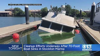 Cleanup Underway After Boat Sinks In Stockton Marina