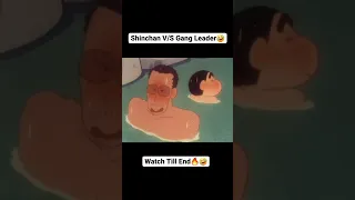 Shinchan vs Gang leader 😅 Shinchan funny moment#shorts